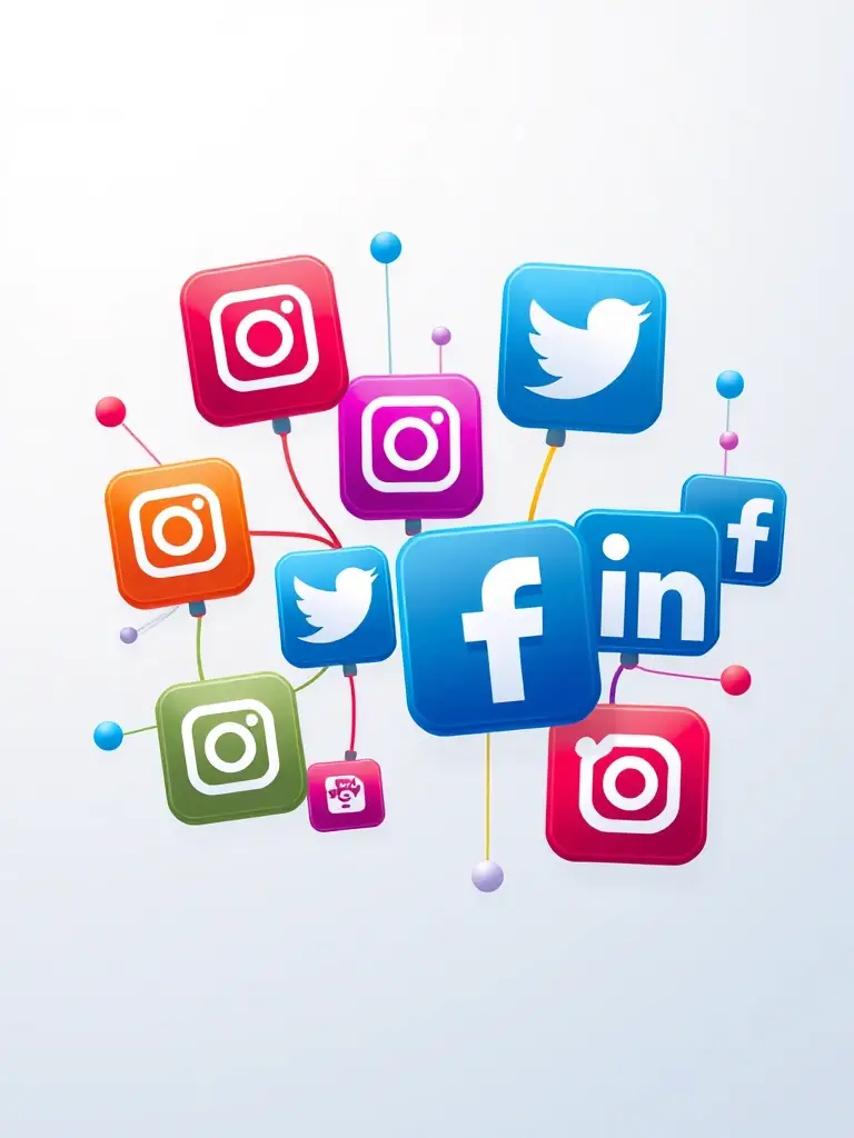 A visually appealing graphic showcasing various social media platforms and content types, symbolizing Vixo Creators' holistic approach to digital marketing.